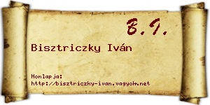 Bisztriczky Iván névjegykártya