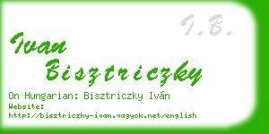 ivan bisztriczky business card